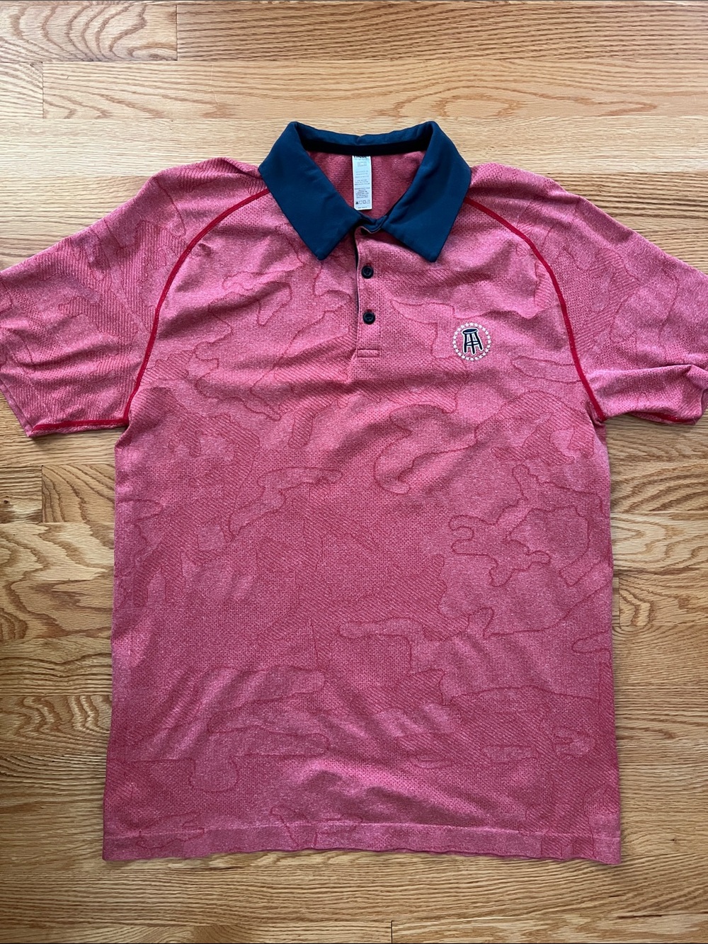 Men's Red Polo with Navy Contrast Collar